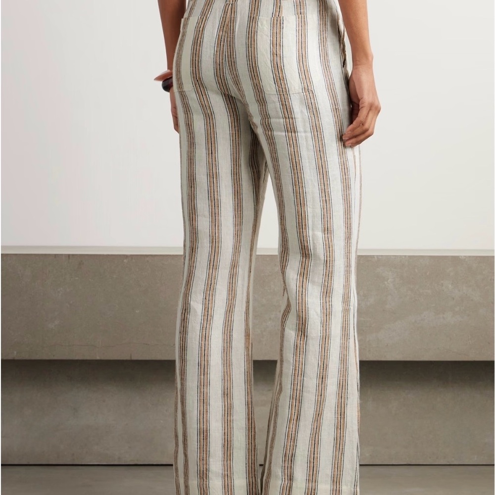 NWOT ALIX of BOHEMIA
Charlie Desert striped linen flared pants
Ecru & Brown - Picture 3 of 5